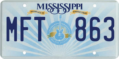 MS license plate MFT863
