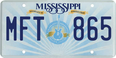 MS license plate MFT865