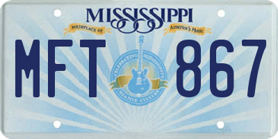 MS license plate MFT867