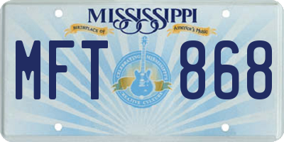 MS license plate MFT868