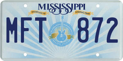 MS license plate MFT872