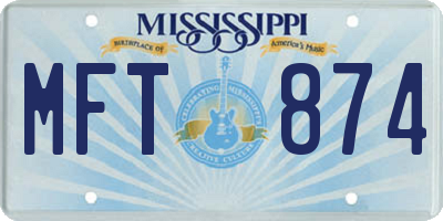 MS license plate MFT874