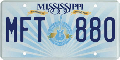 MS license plate MFT880