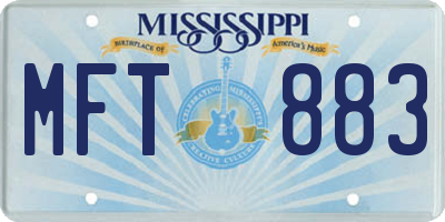 MS license plate MFT883