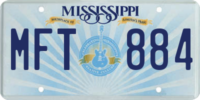 MS license plate MFT884