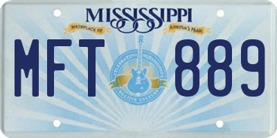 MS license plate MFT889