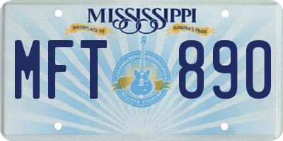 MS license plate MFT890