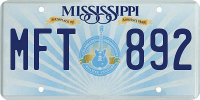 MS license plate MFT892