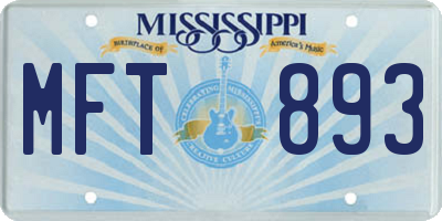 MS license plate MFT893