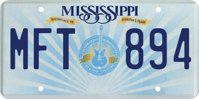 MS license plate MFT894