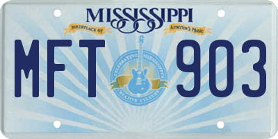 MS license plate MFT903