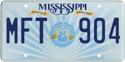 MS license plate MFT904