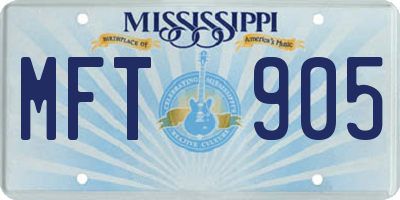 MS license plate MFT905