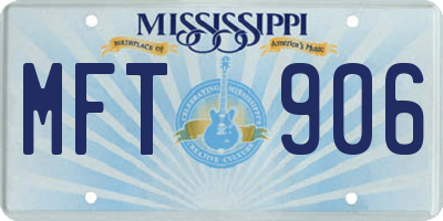 MS license plate MFT906