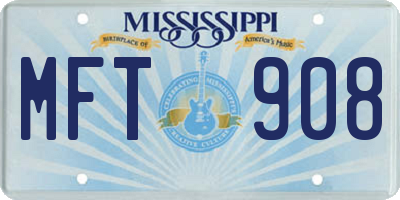 MS license plate MFT908
