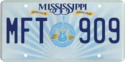MS license plate MFT909