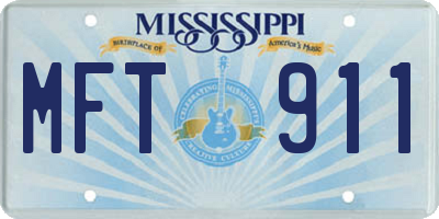 MS license plate MFT911