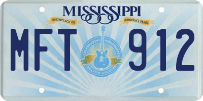 MS license plate MFT912