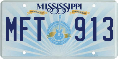 MS license plate MFT913