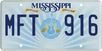 MS license plate MFT916