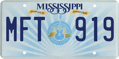 MS license plate MFT919