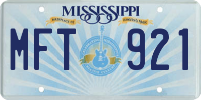 MS license plate MFT921