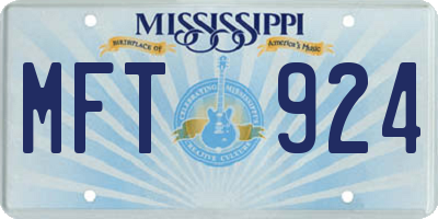 MS license plate MFT924