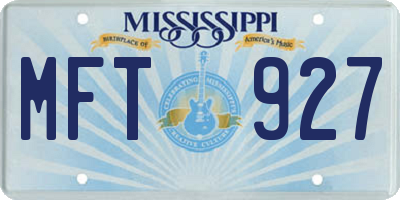 MS license plate MFT927