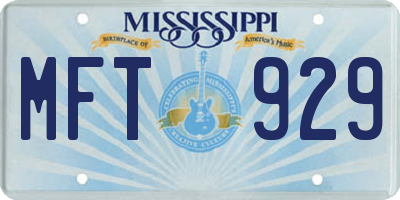 MS license plate MFT929