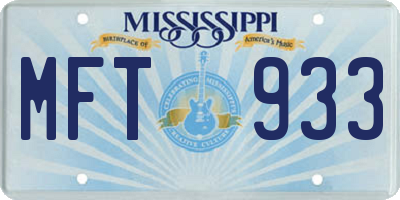 MS license plate MFT933