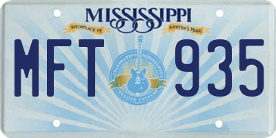 MS license plate MFT935