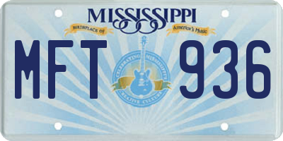 MS license plate MFT936