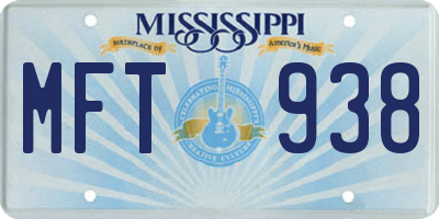 MS license plate MFT938