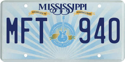 MS license plate MFT940