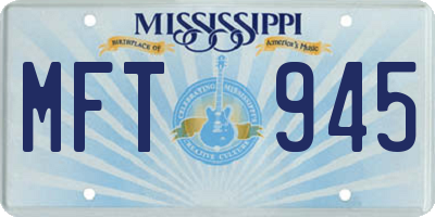 MS license plate MFT945