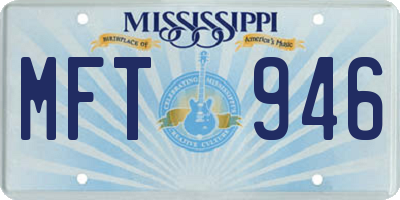 MS license plate MFT946