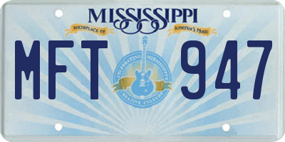 MS license plate MFT947