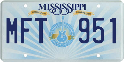 MS license plate MFT951