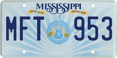 MS license plate MFT953