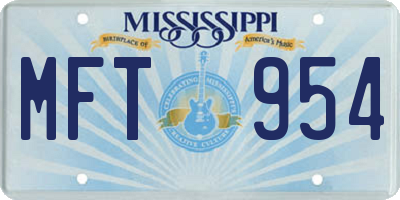 MS license plate MFT954