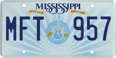 MS license plate MFT957