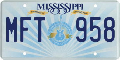 MS license plate MFT958
