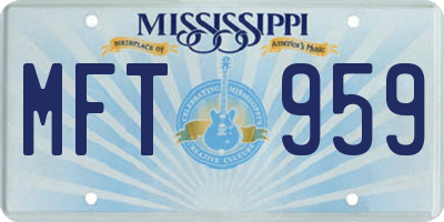 MS license plate MFT959