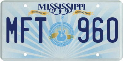 MS license plate MFT960