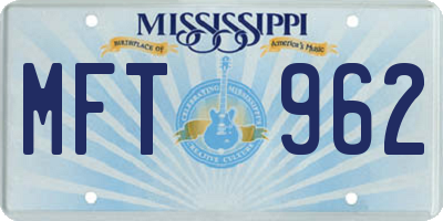 MS license plate MFT962