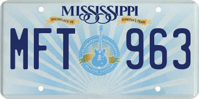 MS license plate MFT963