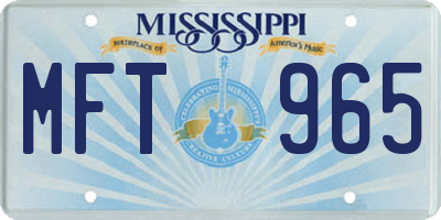 MS license plate MFT965