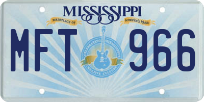 MS license plate MFT966