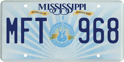 MS license plate MFT968