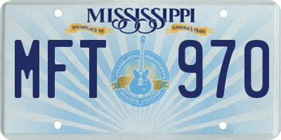 MS license plate MFT970
